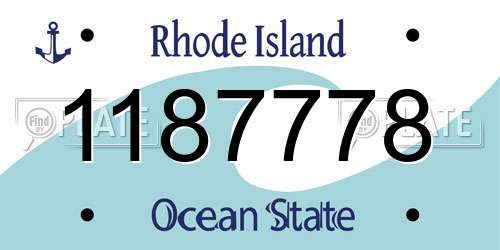 1187778 Rhode Island License Plate