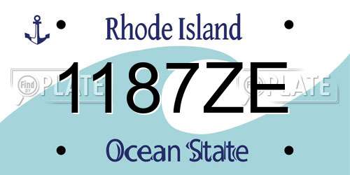 1187ZE Rhode Island License Plate