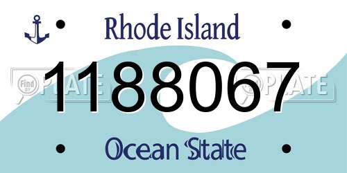 1188067 Rhode Island License Plate