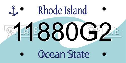 11880G2 Rhode Island License Plate