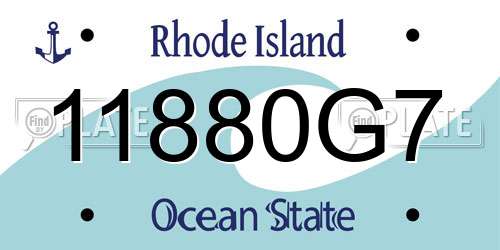 11880G7 Rhode Island License Plate