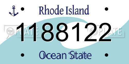 1188122 Rhode Island License Plate
