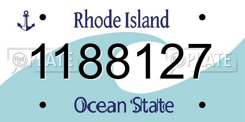 1188127 Rhode Island License Plate