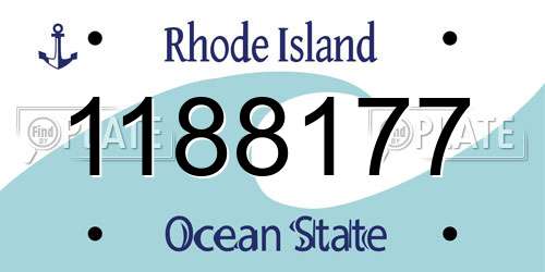 1188177 Rhode Island License Plate