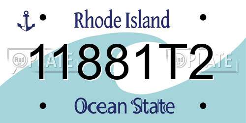 11881T2 Rhode Island License Plate
