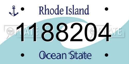 1188204 Rhode Island License Plate