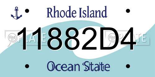 11882D4 Rhode Island License Plate