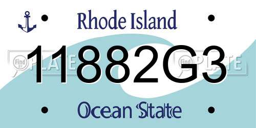11882G3 Rhode Island License Plate