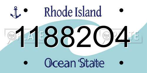 11882O4 Rhode Island License Plate