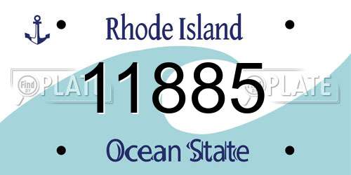11885 Rhode Island License Plate