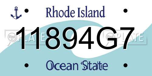 11894G7 Rhode Island License Plate