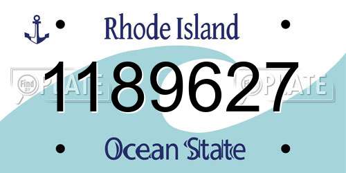 1189627 Rhode Island License Plate