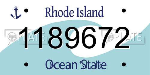1189672 Rhode Island License Plate
