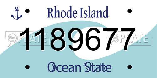 1189677 Rhode Island License Plate