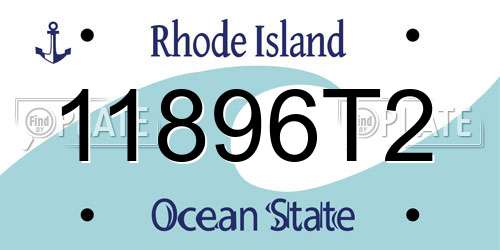 11896T2 Rhode Island License Plate