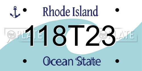 118T23 Rhode Island License Plate