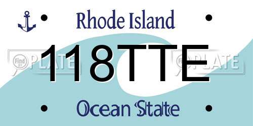 118TTE Rhode Island License Plate