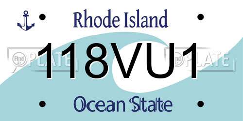 118VU1 Rhode Island License Plate