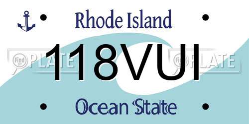 118VUI Rhode Island License Plate