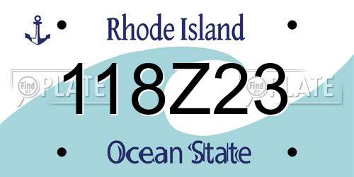 118Z23 Rhode Island License Plate
