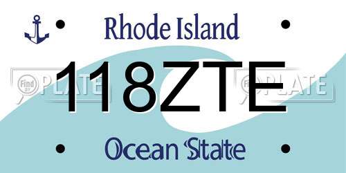 118ZTE Rhode Island License Plate