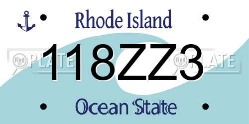 118ZZ3 Rhode Island License Plate