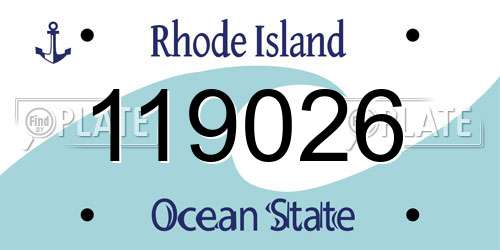 119026 Rhode Island License Plate