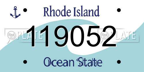 119052 Rhode Island License Plate