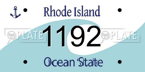 1192 Rhode Island License Plate