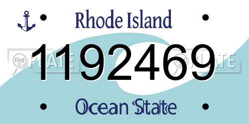 1192469 Rhode Island License Plate