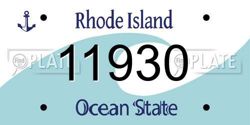 11930 Rhode Island License Plate