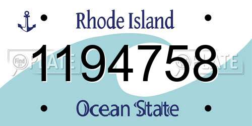 1194758 Rhode Island License Plate