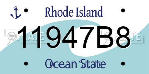 11947B8 Rhode Island License Plate