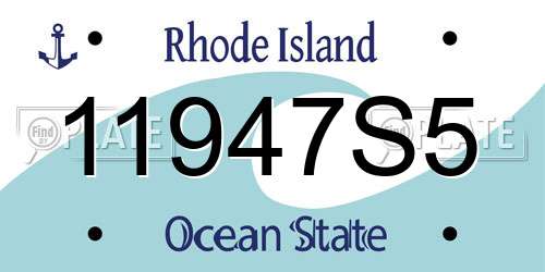 11947S5 Rhode Island License Plate