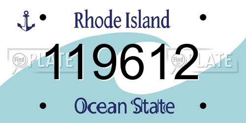 119612 Rhode Island License Plate
