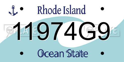 11974G9 Rhode Island License Plate