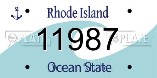 11987 Rhode Island License Plate