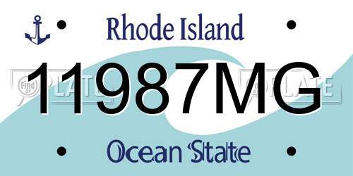 11987MG Rhode Island License Plate