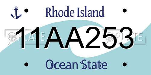 11AA253 Rhode Island License Plate