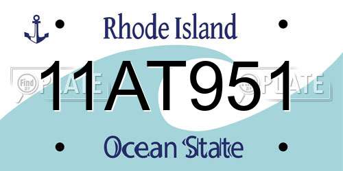 11AT951 Rhode Island License Plate