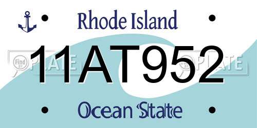 11AT952 Rhode Island License Plate