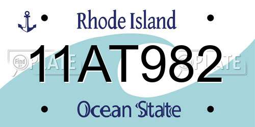11AT982 Rhode Island License Plate
