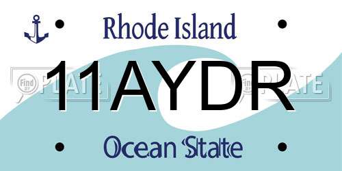 11AYDR Rhode Island License Plate