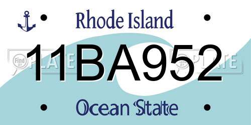 11BA952 Rhode Island License Plate