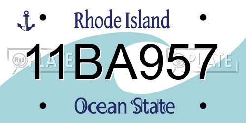11BA957 Rhode Island License Plate