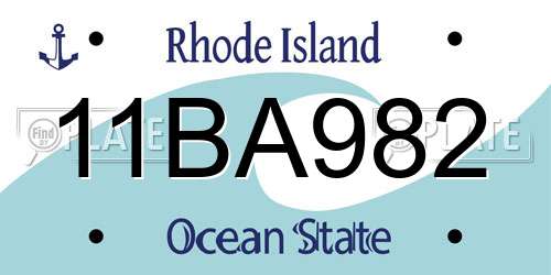11BA982 Rhode Island License Plate