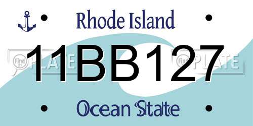 11BB127 Rhode Island License Plate