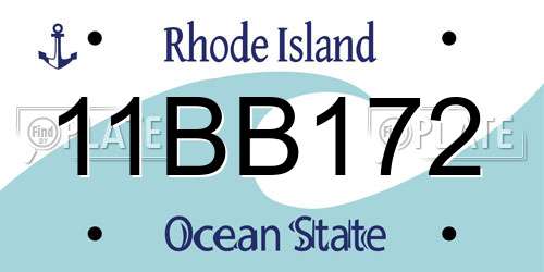 11BB172 Rhode Island License Plate