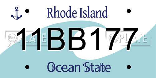11BB177 Rhode Island License Plate