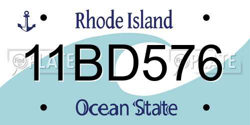 11BD576 Rhode Island License Plate